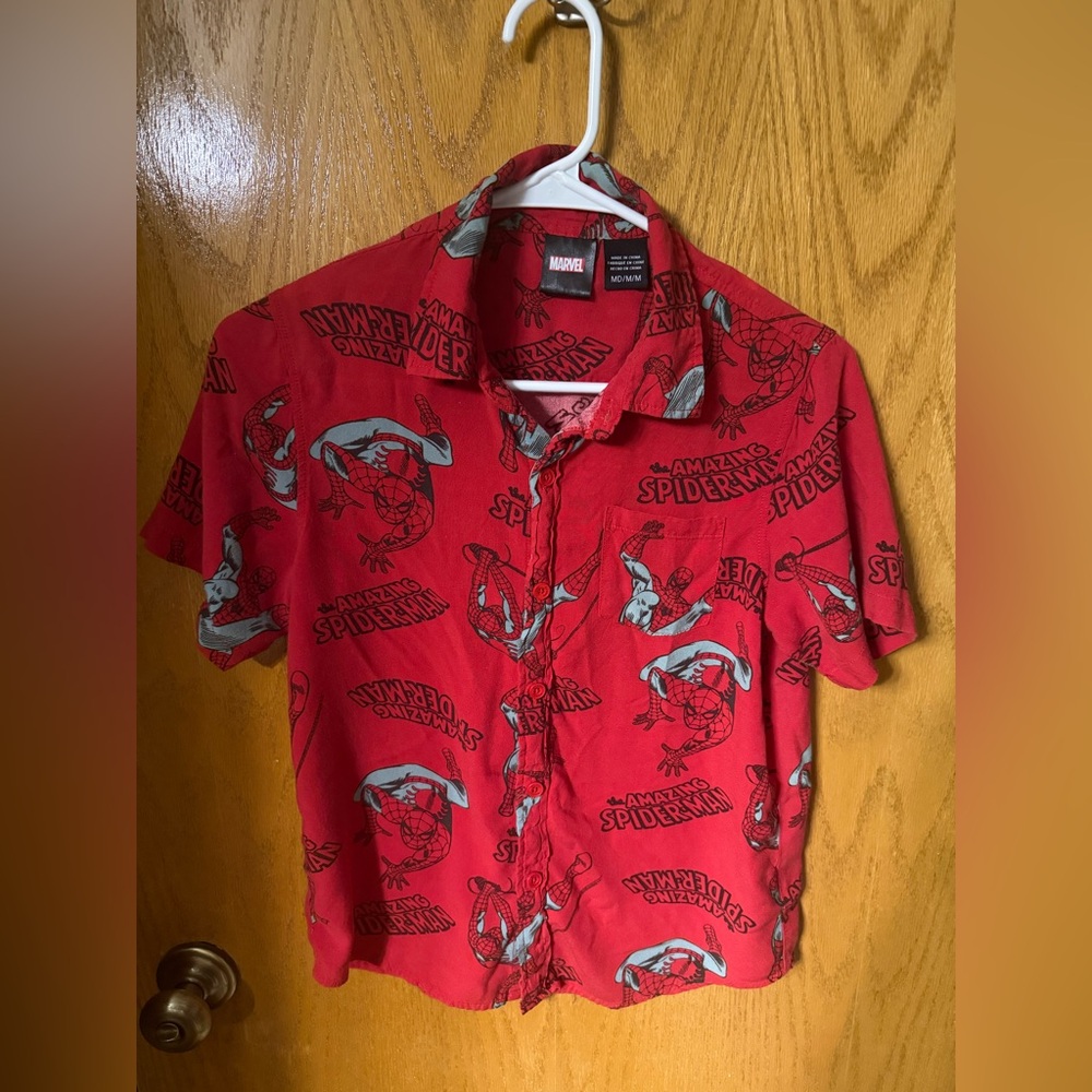 Marvel Spider-Man Boys Medium Button-Down Shirt